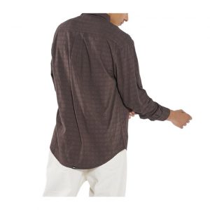 Thrills Disruption Jacquard Check Long Sleeve Shirt - Postal Brown