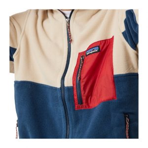 Patagonia Men's Microdini Hoody - Tidepool Blue w/ Oar Tan