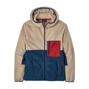 Patagonia Men's Microdini Hoody - Tidepool Blue w/ Oar Tan