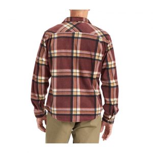 Brixton Bowery L/S Arctic Stretch Fleece - Mahogany Plaid