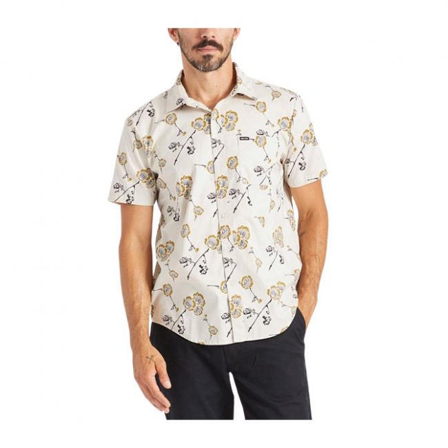 Brixton Charter Print S/S Wvn - Beige/Medal Bronze