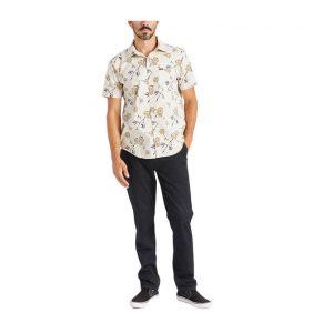Brixton Charter Print S/S Wvn - Beige/Medal Bronze