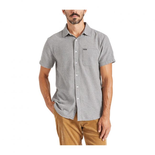 Brixton Charter Gingham S/S Wvn - Black/Off White