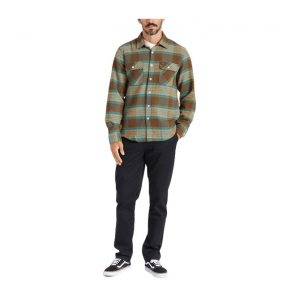 Brixton Bowery L/S Flannel - Mojave/Heather Grey/Desert Palm
