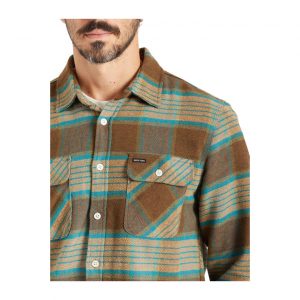 Brixton Bowery L/S Flannel - Mojave/Heather Grey/Desert Palm