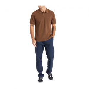 Brixton Proper S/S Polo Knit - Desert Palm/Burnt Orange
