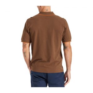 Brixton Proper S/S Polo Knit - Desert Palm/Burnt Orange