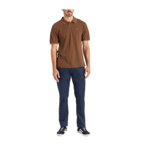Brixton Proper S/S Polo Knit - Desert Palm/Burnt Orange