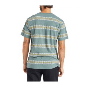 Brixton Hilt S/S Pkt Knit - Dark Forest/Off White/Bright Gold