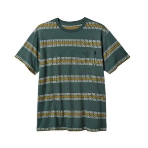 Brixton Hilt S/S Pkt Knit - Dark Forest/Off White/Bright Gold