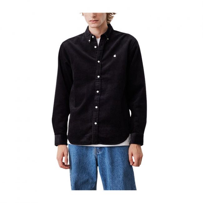 Carhartt L/S Madison Fine Cord Shirt - Black / White