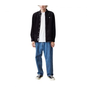 Carhartt L/S Madison Fine Cord Shirt - Black / White