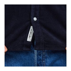 Carhartt L/S Madison Fine Cord Shirt - Dark Navy / White