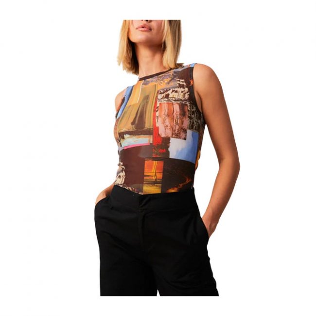 Afends Boulevard Recycled Sheer Sleeveless Top - Multi
