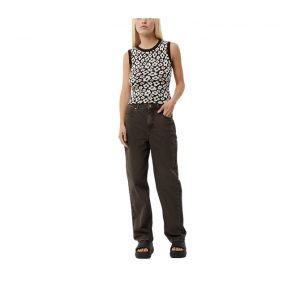 Afends Alohaz Recycled Knit  Floral Sleeveless Top - Coffee