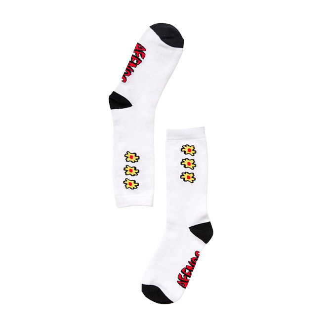 Afends Globe Recycled Socks One Pack - White