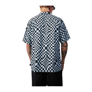Afends Void Hemp Check Short Sleeve Shirt - Sky Blue