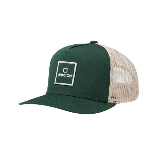Brixton Alpha Block X C MP Mesh Cap - Dark Forest/Off White