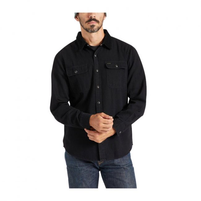 Brixton Bowery L/S Wvn - Worn Black