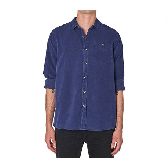 Rollas Men At Work Cord Shirt - Blue