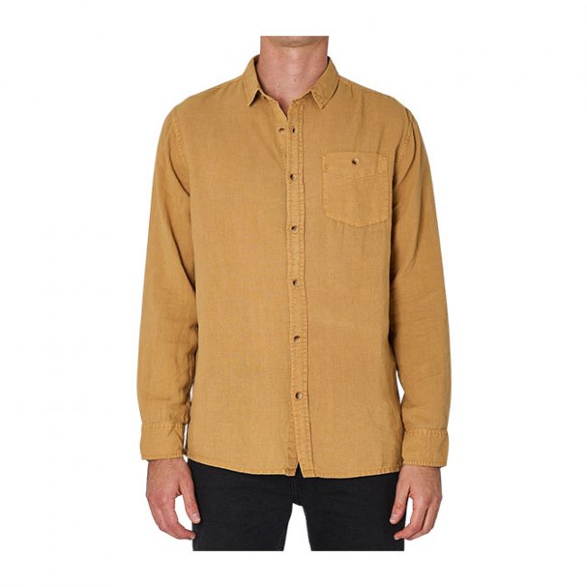 Rollas - Men At Work LS Hemp Shirt - Gold
