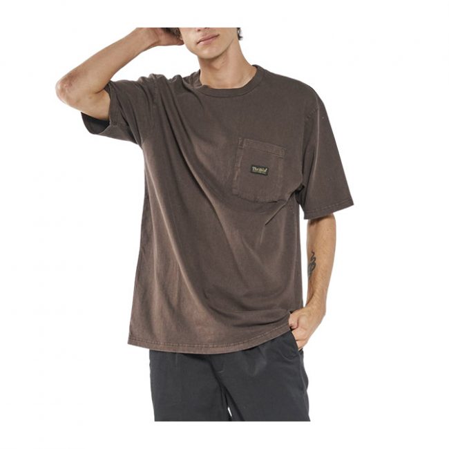 Thrills Union Oversize Fit Pocket Tee - Postal Brown