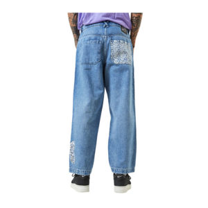Afends Cosmic Louie Hemp Denim Wide Leg Jean - Worn Blue