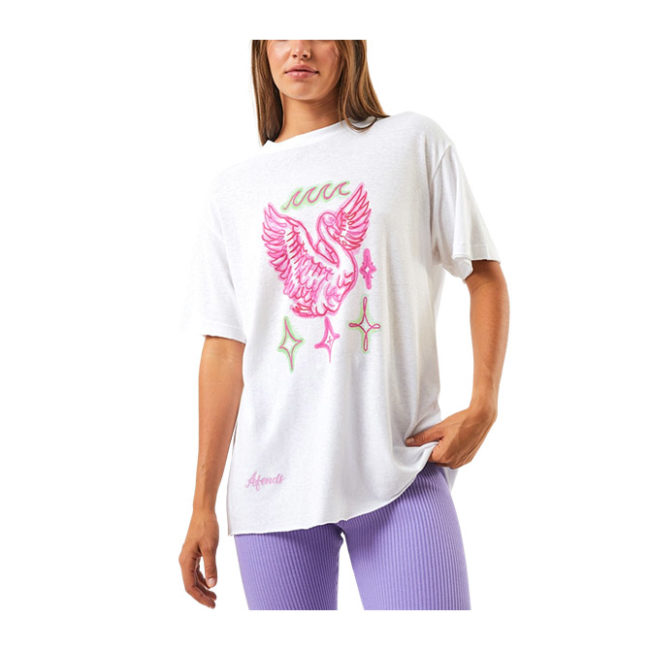 Afends Swan Hemp Oversized Tee - White