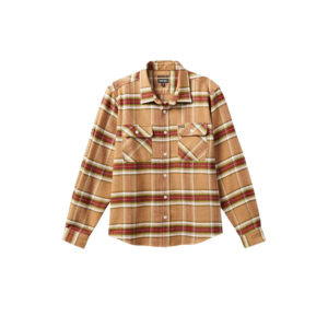 Brixton - Bowery LS Flannel - Light Brown/Burnt Henna