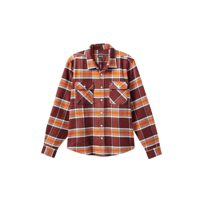 Brixton - Bowery LS Flannel - Mahogany/Burnt Orange