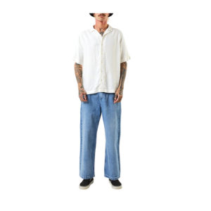 Afends Pablo Hemp Denim Baggy Jeans Worn Blue
