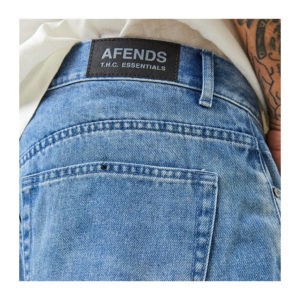 Afends Pablo Hemp Denim Baggy Jeans Worn Blue