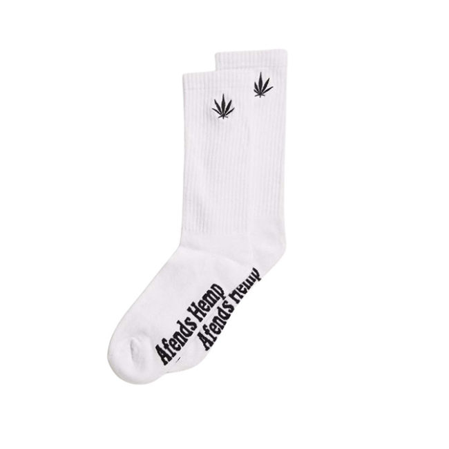 Afends Happy Hemp Sock - White