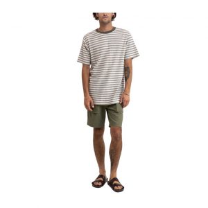 Rhythm Endure Stripe Vintage SS T-Shirt - Olive