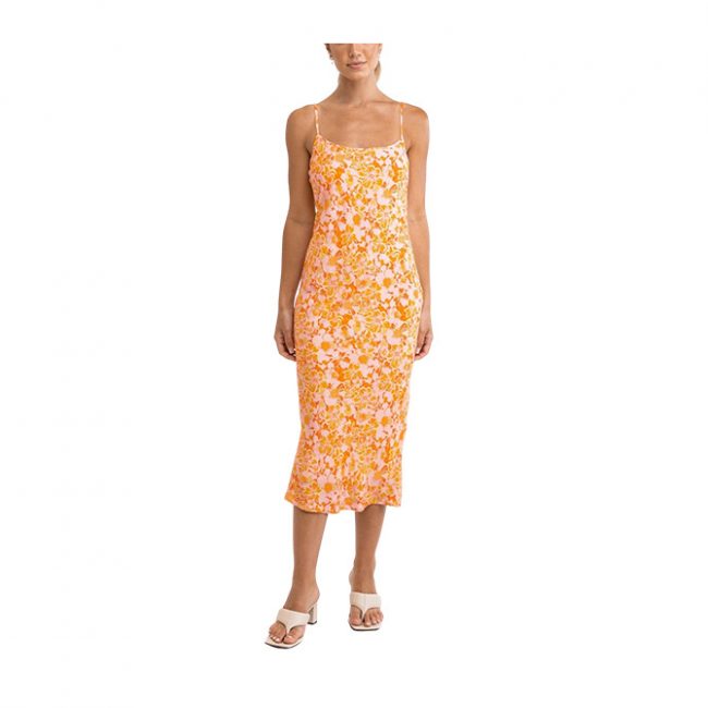 Rhythm Evangeline Slip Midi Dress - Mandarin