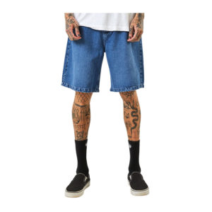 Afends Lil C Hemp Denim Baggy Fit Short - Authentic Blue