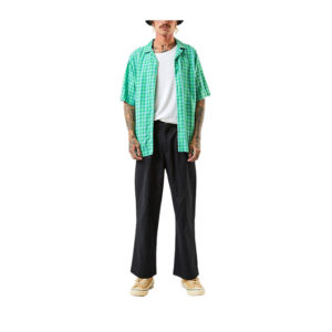 Afends Meadows Hemp Check Cuban SS Shirt - Forest Check