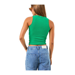 Afends Peony Hemp Ribbed High Neck Tank - Forest