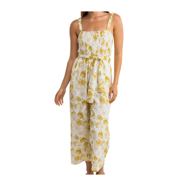 Rhythm Harmony Floral Smocked Jumpsuit - Hon