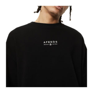 Afends Calico Recycled Crew Neck Jumper - Black