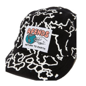 Afends Script Recycled Five Panel Cap - Black Camo