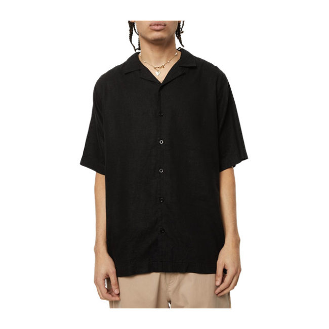 Afends Daily Hemp Cuban Short Sleeve Shirt - Black