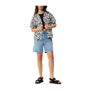 Afends Benny Hemp Short Sleeve Shirt - Black Daisy