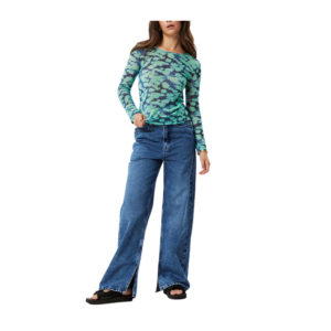 Afends Liquid Recycled Sheer Long Sleeve Top - Jade Floral