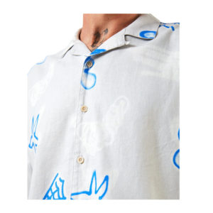Afends Planetary Hemp Cuban SS Shirt - Smoke