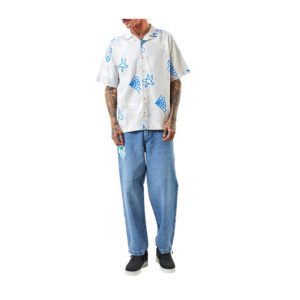 Afends Planetary Hemp Cuban SS Shirt - Smoke