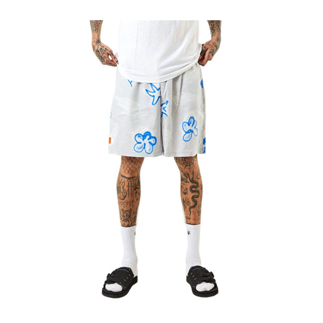 Afends Planetary Hemp Elastic Waist Shorts - Smoke