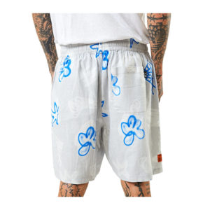 Afends Planetary Hemp Elastic Waist Shorts - Smoke