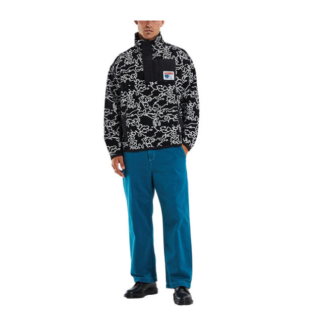 Afends Script Recycled Fleece Pullover - Black Camo