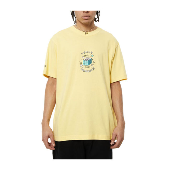 Afends World Problems Recycled Retro Fit Tee - Butter